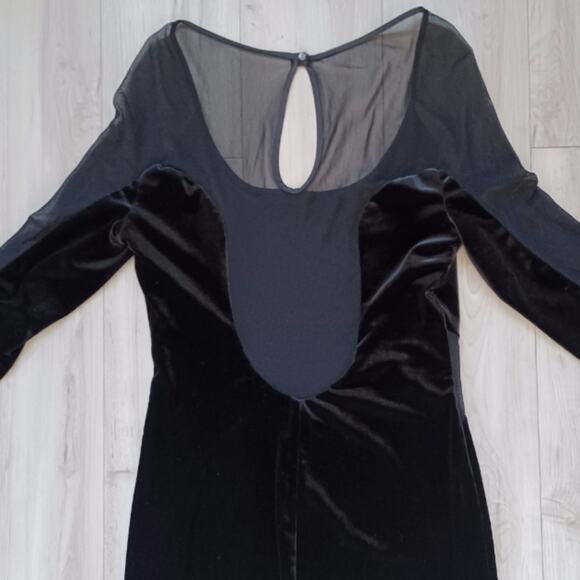 Bardot Velvet Mini Dress Mesh Back & Cut Outs Black 6 - Picture 5 of 14